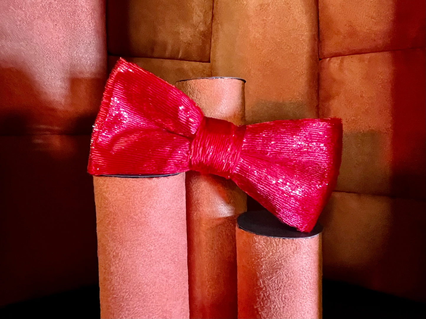 Crimson Velvet Bow Tie