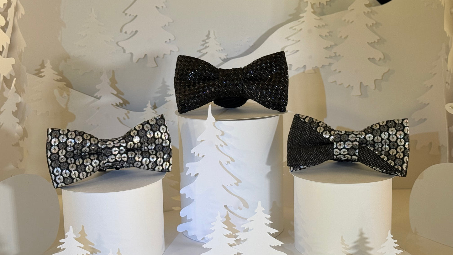 Two tone Bow Tie featuring Swarovski crystals on adjustable strap