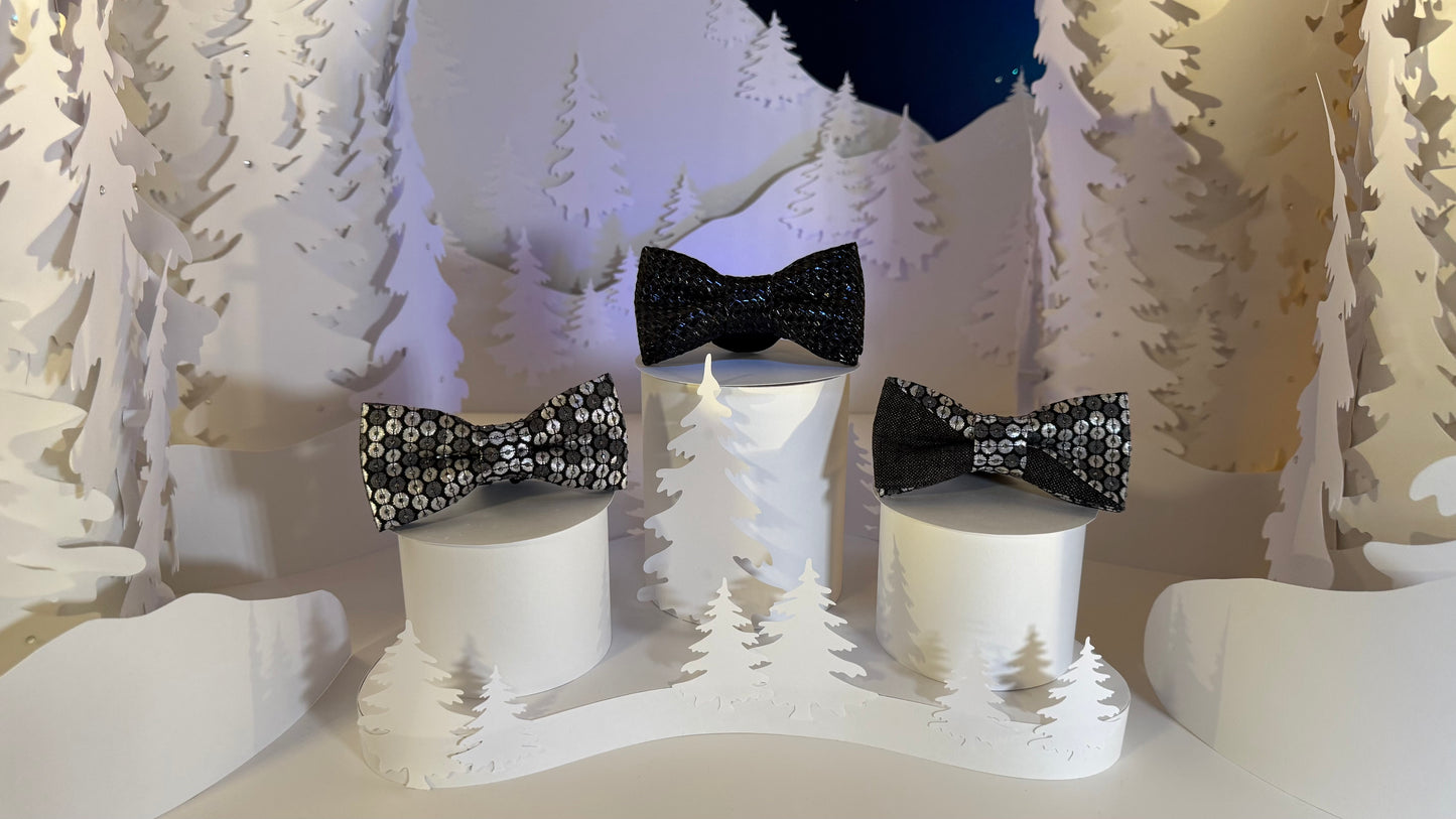Two tone Bow Tie featuring Swarovski crystals on adjustable strap