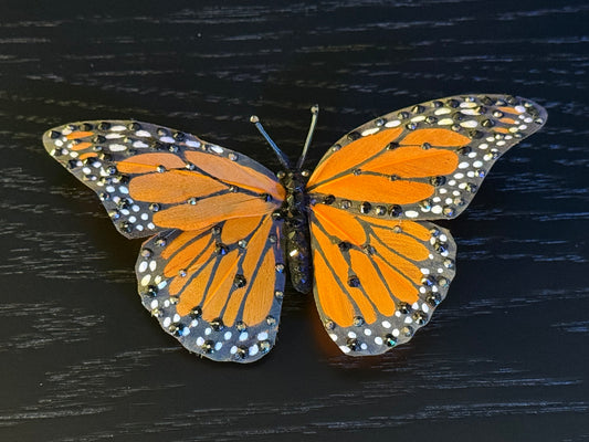Yellow Feather Butterfly Hairclip featuring Swarovski crystals